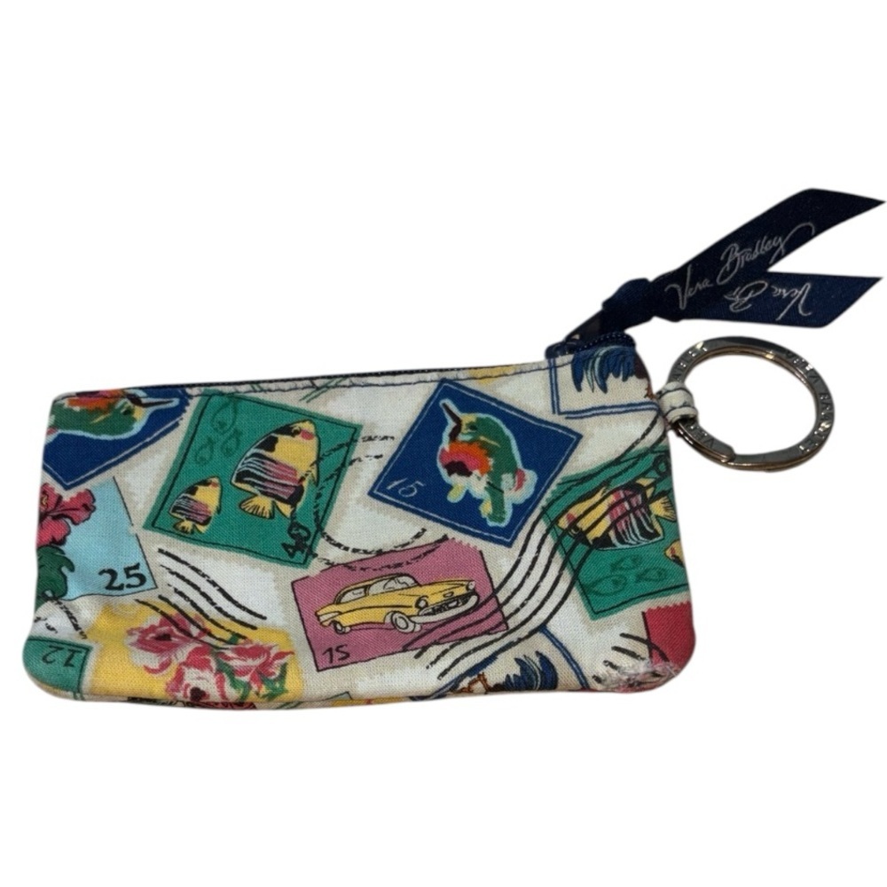 Vera Bradley Cuban Stamps Print ID Case Coinpurse Trendy Y2K Small